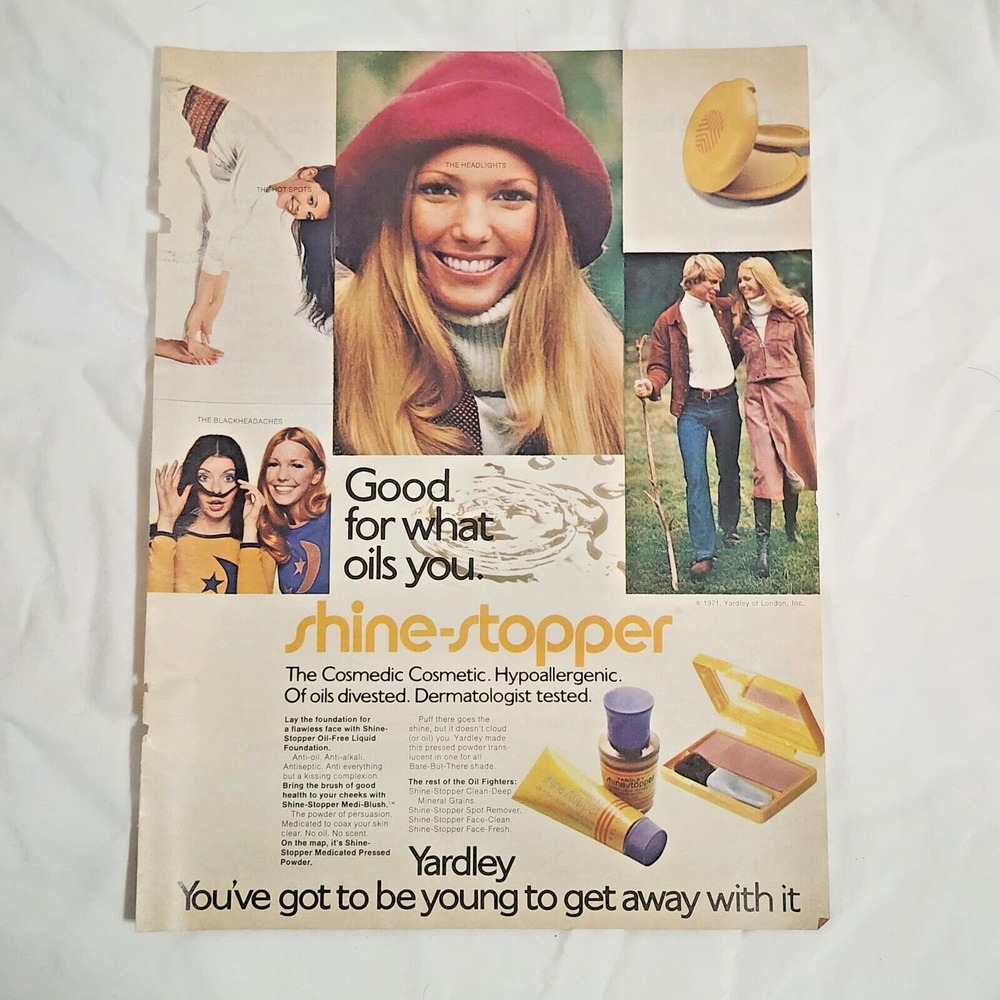 Vintage 1971 Yardley Shine-Stopper Print Ad Original Magazine Clipping 8x11